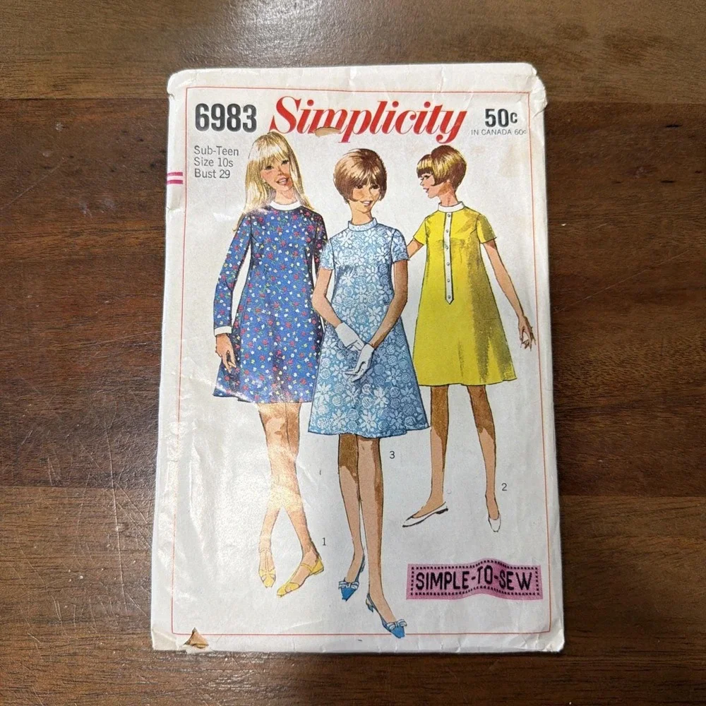3- Vintage 1960's Sewing Patterns Teen/Misses SZ 10 Simplicity, McCall's